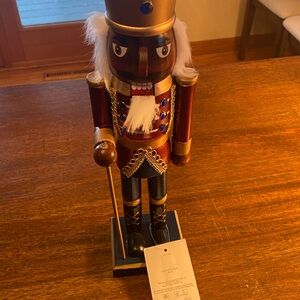 Belk Gold and Red Nutcracker with Blue Accents